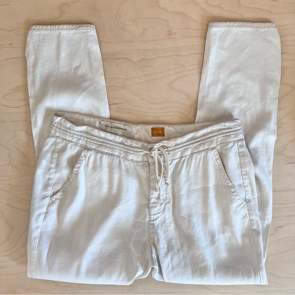 Anthropologie Pants - Pilcro white linen trousers